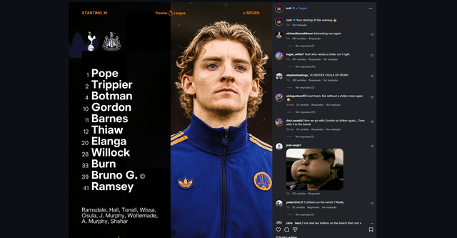 Torcida do Newcastle se revolta com escalação de Gordon como ST e 'milhões' no banco contra o Tottenham