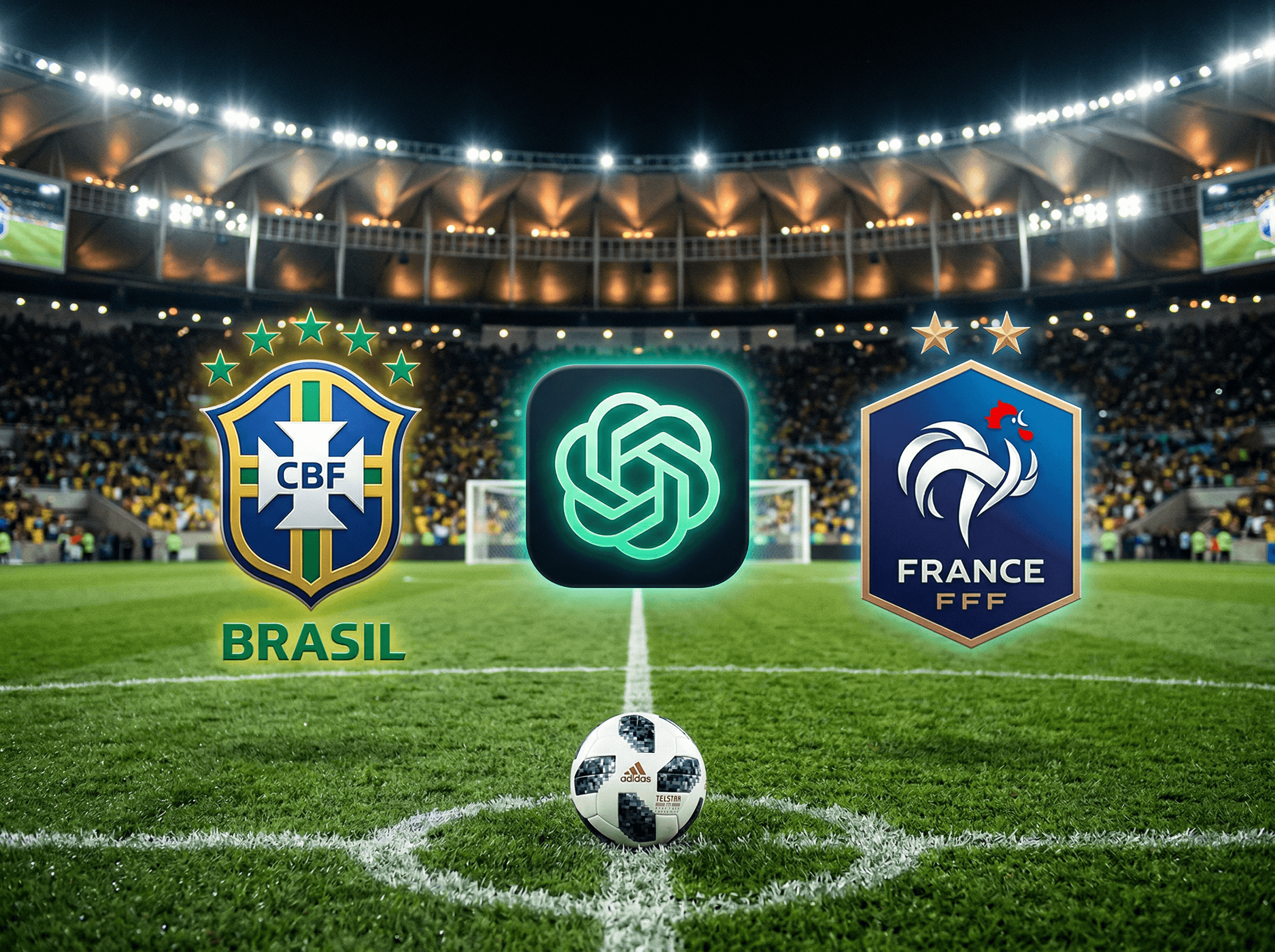 ChatGPT prevê vitória da França por 2 a 1 sobre o Brasil em amistoso de hoje