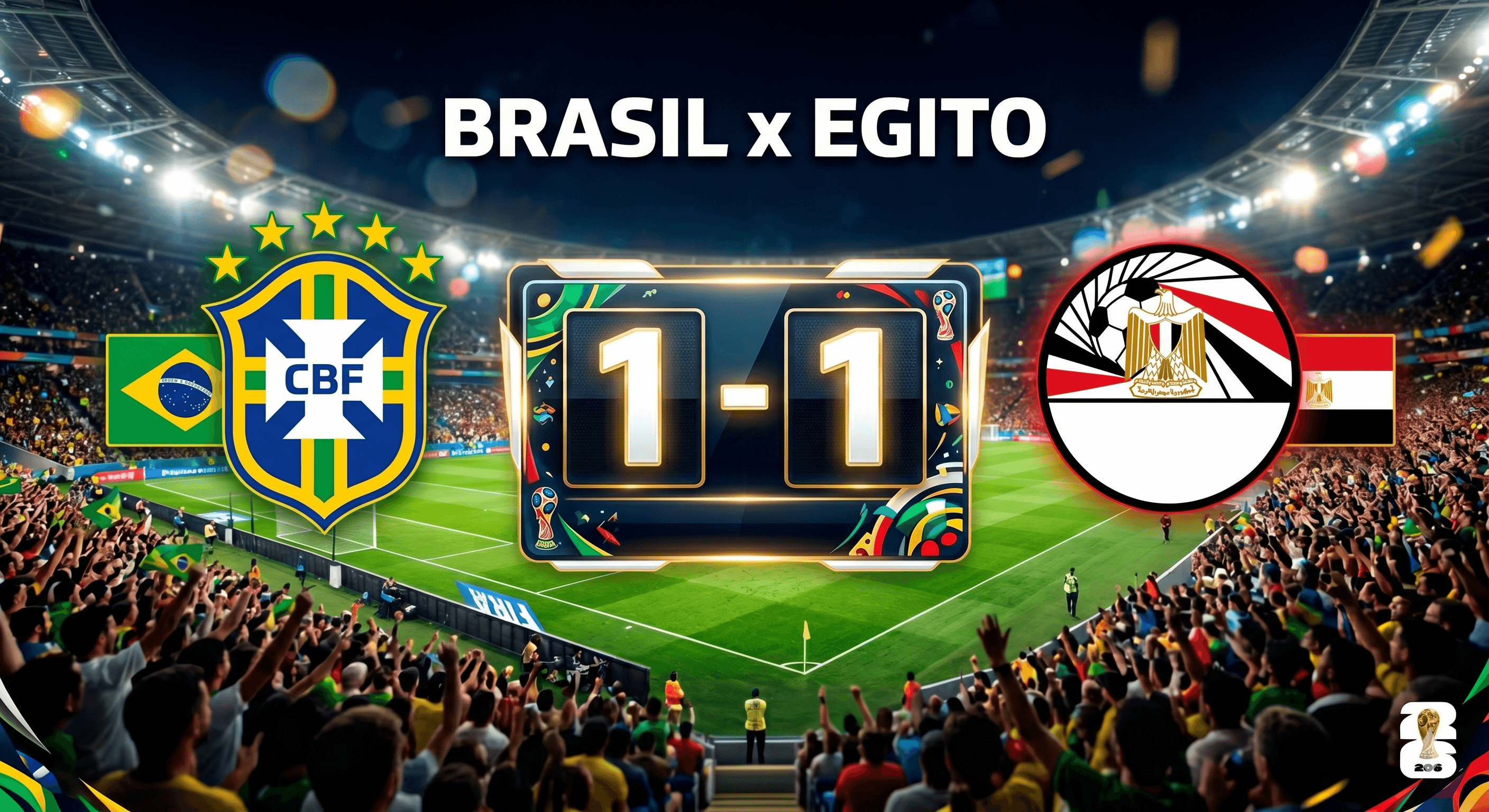 Falhas defensivas marcam início do jogo amistoso entre Brasil e Egito rumo à Copa do Mundo